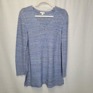 J. Jill Purejill Women's Small Tunic Shirt Top Blue Long Sleeve